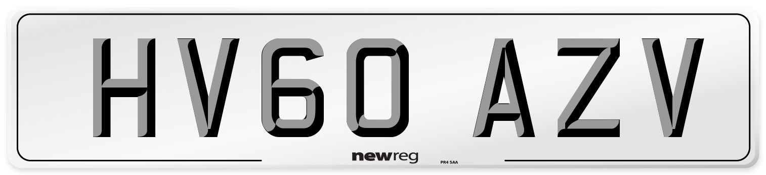 HV60 AZV Number Plate from New Reg